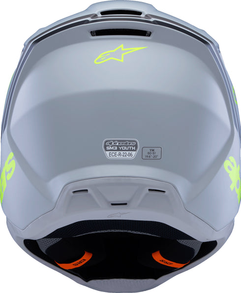ALPINESTARS Sm3 Youth Radium Helmet Gry/Blk/Ylw Fluo Matte Yl - 482-00086YL