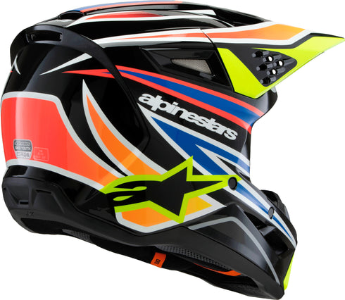 ALPINESTARS Sm3 Youth Wurx Helmet Blk/Ylw Fluo/Blue/Red Yl - 482-00087YL
