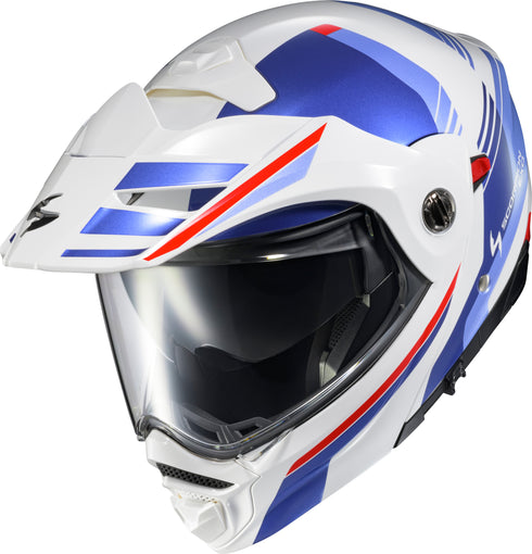 SCORPION EXO Exo At960 Modular Helmet Monk White/Blue Md - 75-3269M