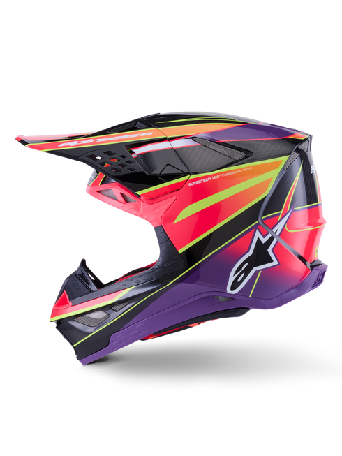 ALPINESTARS Supertech S M10 Era Helmet Pnk/Violet/Ylw Fluo Glossy Xs - 482-00185XS