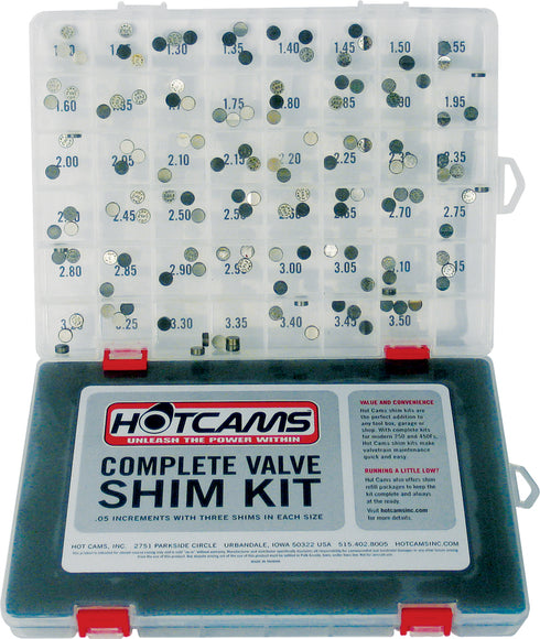 HOT CAMS Valve Shim Kit 141pc Hon/Kaw/Suz/Yam - 68-2072