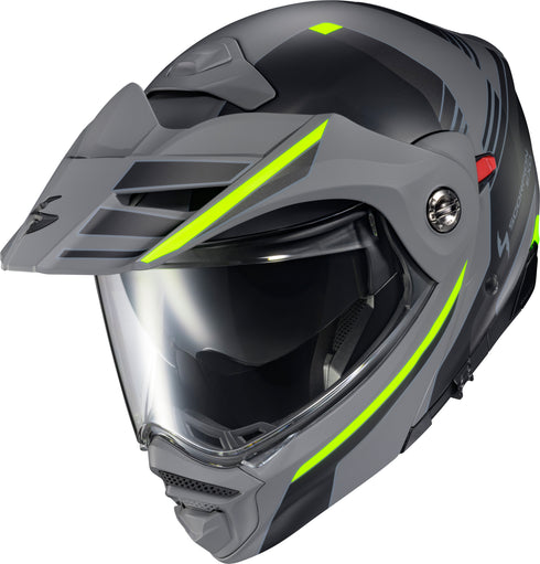 SCORPION EXO Exo At960 Modular Helmet Monk Grey/Hi Viz 2x - 75-32712X