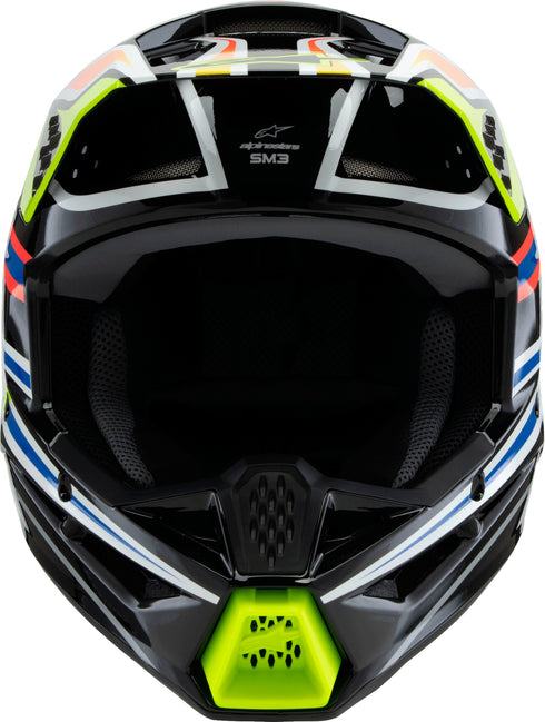 ALPINESTARS Sm3 Youth Wurx Helmet Blk/Ylw Fluo/Blue/Red Yl - 482-00087YL