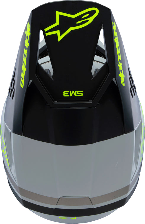 ALPINESTARS Sm3 Youth Radium Helmet Gry/Blk/Ylw Fluo Matte Yl - 482-00086YL