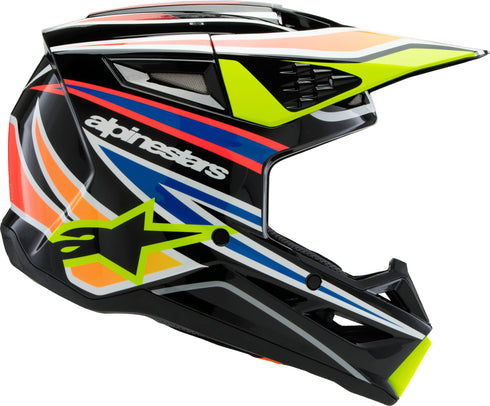 ALPINESTARS Sm3 Youth Wurx Helmet Blk/Ylw Fluo/Blue/Red Ym - 482-00087YM