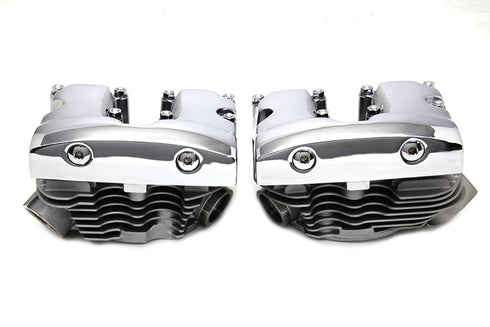 V-Twin Cylinder Head Set with Chrome Rocker Box - 10-1064