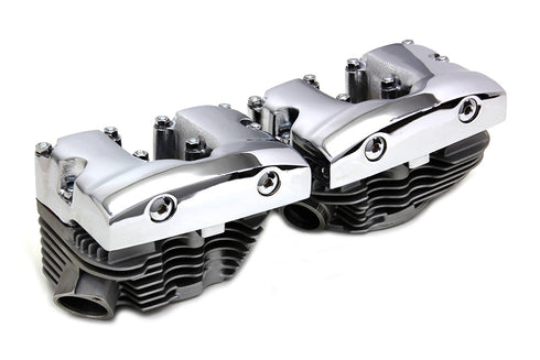 V-Twin Cylinder Head Set with Chrome Rocker Box - 10-1064