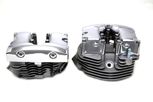 V-Twin Cylinder Head Set with Chrome Rocker Box - 10-1064