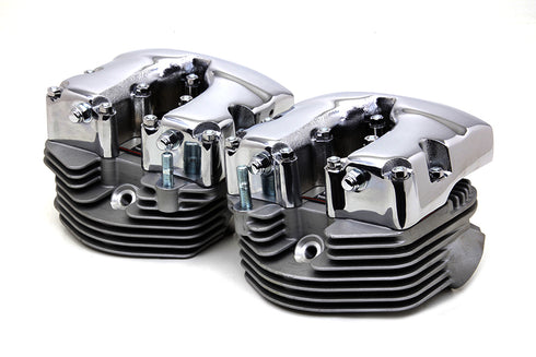 V-Twin Cylinder Head Set with Chrome Rocker Box - 10-1064
