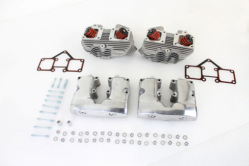 V-Twin Cylinder Head Set with Polished Rocker Box - 10-1128