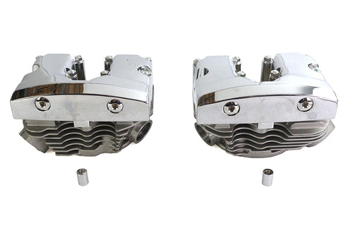 V-Twin Cylinder Head Set with Chrome Rocker Box - 10-1880