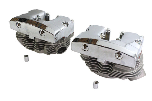 V-Twin Cylinder Head Set with Chrome Rocker Box - 10-1880