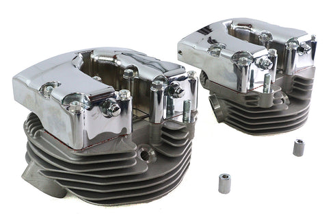 V-Twin Cylinder Head Set with Chrome Rocker Box - 10-1880