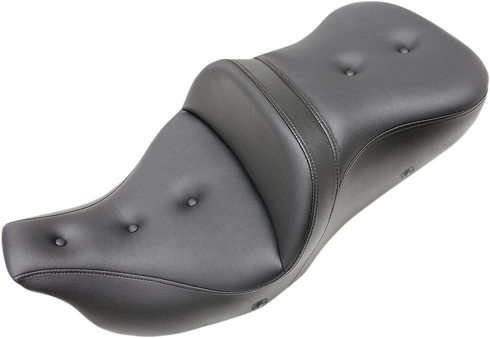 SADDLEMEN Roadsofa™ Seat - Heated - Pillow Top - without Backrest - Black - FLH/FLT '09-'24 808-07B-181THC