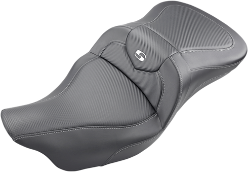 SADDLEMEN Roadsofa™ Seat - Carbon Fiber - without Backrest - Black - FL '09-'24 808-07B-185T