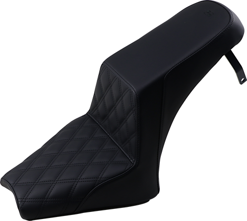 SADDLEMEN Step-Up Seat - Front Lattice Stitch/Rear Smooth - Black - Scout Bobber I18-33-172