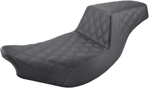 SADDLEMEN Step-Up Seat - Full Lattice Stitch - Black - Indian I14-07-175