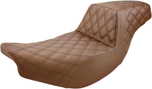 SADDLEMEN Step-Up Seat - Full Lattice Stitch - Brown - Indian I14-07-175BR