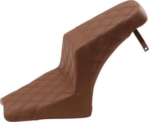 SADDLEMEN Step-Up Seat - Full Lattice Stitch - Brown - Scout Bobber I18-33-175BR