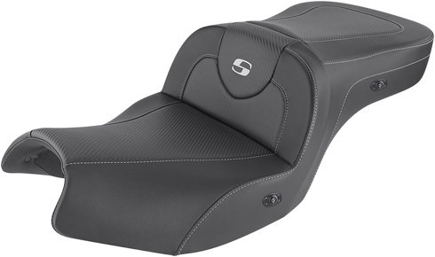 SADDLEMEN Heated Roadsofa™ Seat - Carbon Fiber - Without Backrest - Black - Indian I20-06-185HCT
