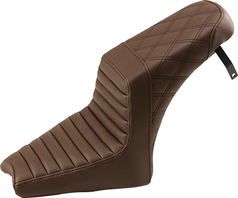 SADDLEMEN Step-Up Seat - Front Tuck-n-Roll/Rear Lattice Stitch - Brown - Scout '18-'24 I18-33-176BR