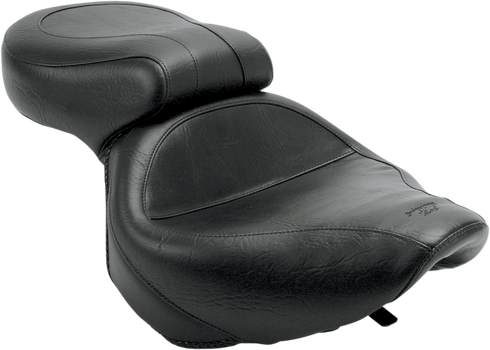 MUSTANG Seat - Vintage - Wide - Touring - Without Driver Backrest - One-Piece - Smooth - Black VT750 75105