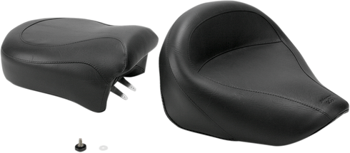 MUSTANG Seat - Vintage - Wide - Touring - Without Driver Backrest - Two-Piece - Smooth - Black - VZ800 75818