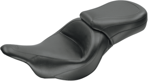 MUSTANG Seat - Vintage - Wide - Touring - Without Driver Backrest - One-Piece - Smooth - Black - Vulcan 76601