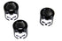 Motorshop Pushrod Cover Cup Set Black with Chrome Skull Design - 11-0024