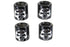 Motorshop Pushrod Cover Cup Set Black with Chrome Skull Design - 11-0024