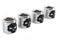 Motorshop Pushrod Cover Cup Set Chrome with Black Skull Design - 11-0038