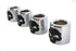 Motorshop Pushrod Cover Cup Set Chrome with Black Skull Design - 11-0038