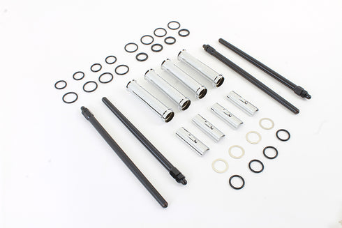 V-Twin M8 Quick Install Pushrod and Cover Kit Chrome - 11-9665