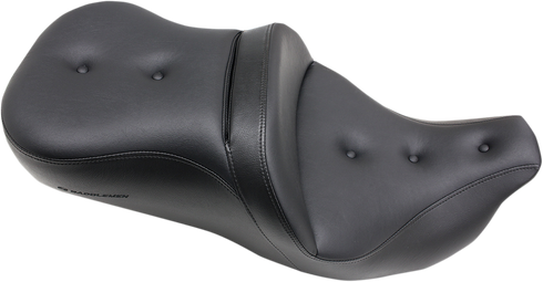 SADDLEMEN Pillow-Top Roadsofa™ Seat - with Backrest - Black - FLH/FLT '08-'24 808-07B-181