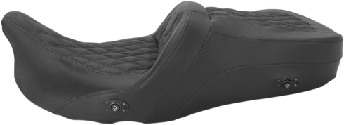 SADDLEMEN Roadsofa™ Seat - without Backrest - Full Lattice Stitch - Heated - FLH/FLT '08-'24 808-07B-182HCT