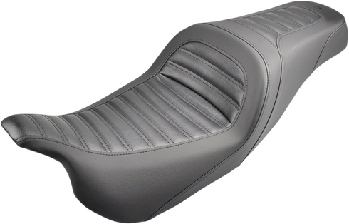 SADDLEMEN Slim Roll & Pleat Seat - Black - FL '08-'24 808-07B-161