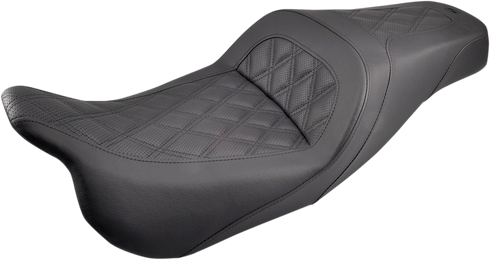 SADDLEMEN Slim Seat - Black - Lattice Stitch - FL '08-'24 808-07B-162
