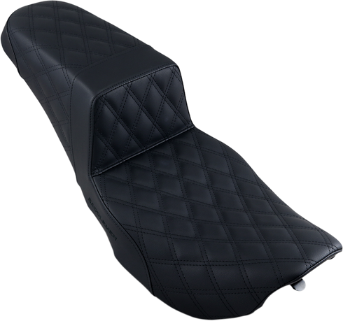 SADDLEMEN Step-Up Seat - Full Lattice Stitch - Black - FLHR/FLHX 897-06-175
