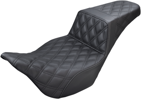 SADDLEMEN Step-Up Seat - Full Lattice Stitch - Black - FL '08-'24 808-07B-175