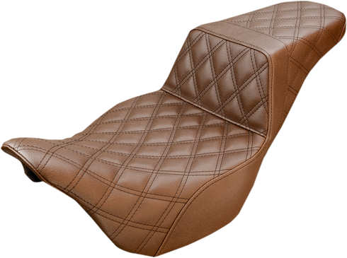 SADDLEMEN Step-Up Seat - Full Lattice Stitch - Brown - FL '08-'24 808-07B-175BR