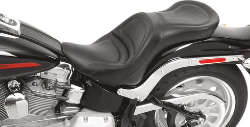 SADDLEMEN Seat - Explorer™ - Without Backrest - Stitched - Black - FLSTF '07-'17 806-12-0291