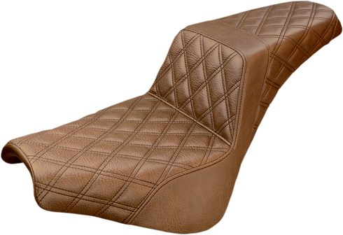 SADDLEMEN Step-Up Seat - Full Lattice Stitch - Brown 818-30-175BR