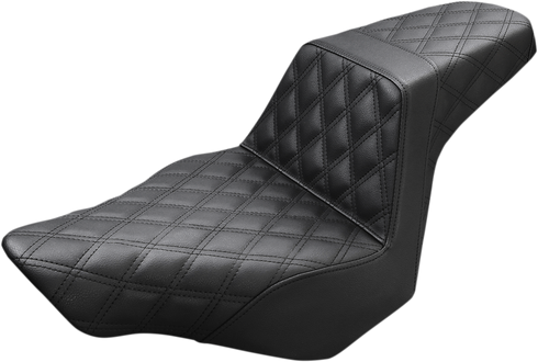 SADDLEMEN Step-Up Seat - Full Lattice Stitch - Black - FXSB 813-27-175