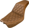 SADDLEMEN Step-Up Seat - Front Lattice Stitch - Brown - Dyna 804-04-172BR