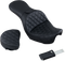 SADDLEMEN Explorer Seat - With Backrest - Lattice Stitched - Black - FXD 806-04-030LS
