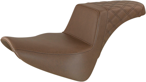 SADDLEMEN Step-Up Seat - Rear Lattice Stitch - Brown 818-33-173BR