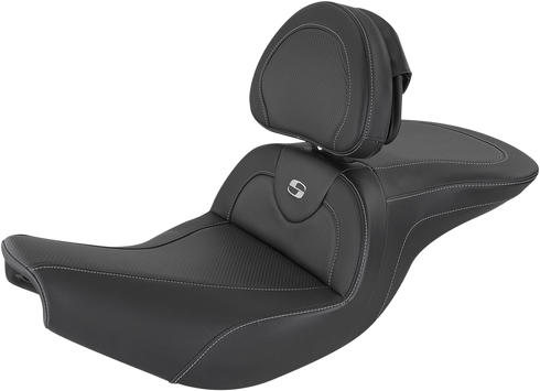 SADDLEMEN Roadsofa™ Seat - Carbon Fiber - Includes Backrest - Black - Indian I14-07-185BR
