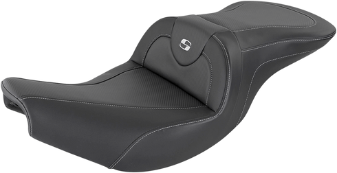 SADDLEMEN Heated Roadsofa™ Seat - Carbon Fiber - Without Backrest - Black I14-07-185HCT