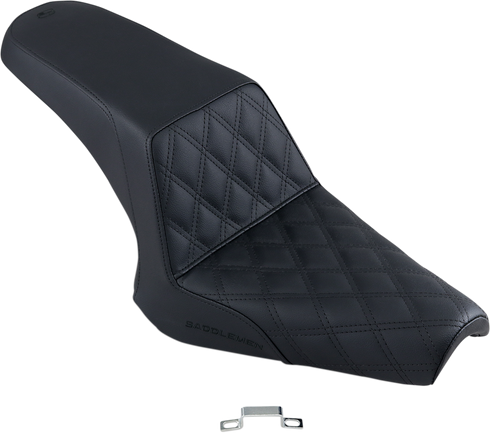 SADDLEMEN Step-Up Seat - Front Lattice Stitch - Black - Bolt '13-'24 Y13-16-172