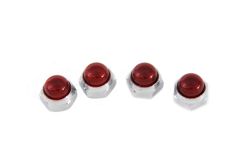 Motorshop Red Rocker Arm Shaft End Caps - 12-0525